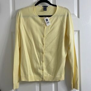 Gap Yellow Stretch Cardigan Sz L NWT